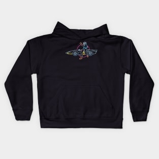 Speed racer neon style Kids Hoodie